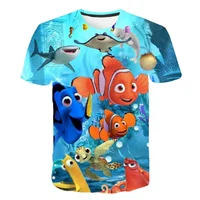 2024 Disney Movie Finding Nemo Cartoon 3d T-shirts Boy Girl Kids Casual Top Print Clothes Streetwear 1