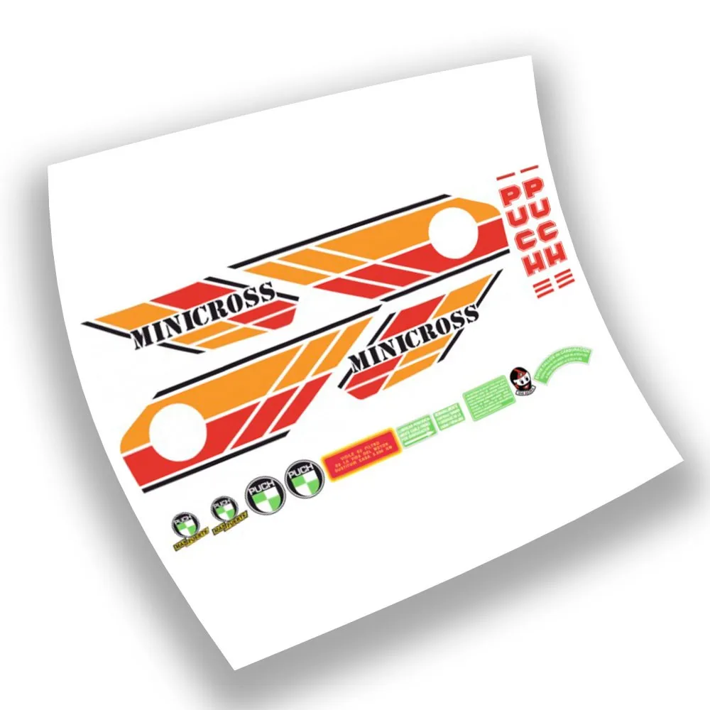 Set Di Adesivi Compatibili Per Moto Classici Puch Minicross 3