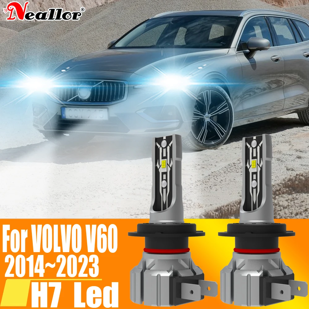 

2 шт., Автомобильные светодиодные лампы H7 12 В 55 Вт для Volvo V60 2014 ~ 2023
