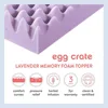 4 Inch Egg Crate Memory Foam Mattress Topper with Soothing Lavender Infusion, CertiPUR-US Certified, Queen 6