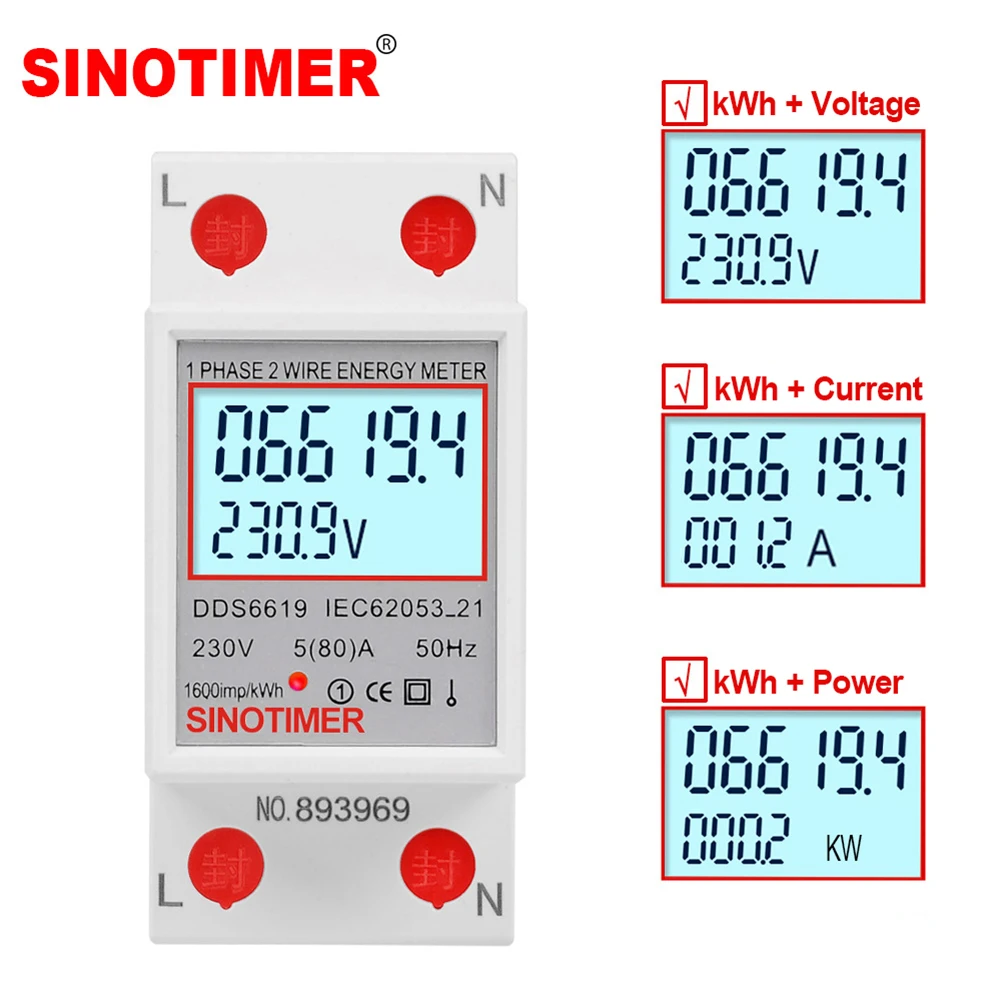 ܻ 2  LCD  ÷ °,  Һ  跮, kWh, AC 230V, 50Hz,   