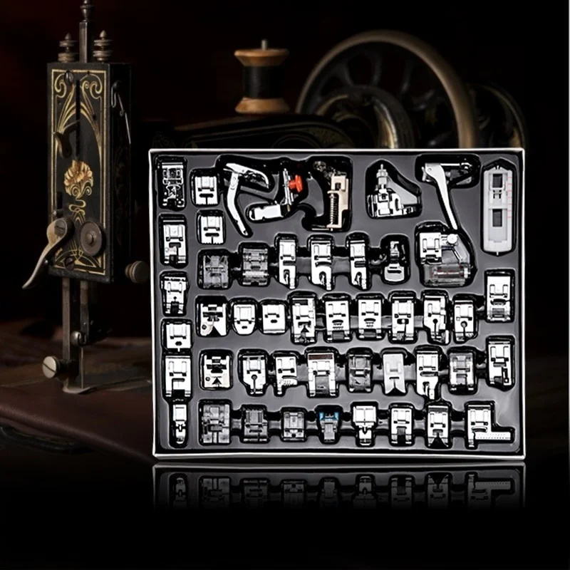 32Pcs/Set Presser Feet For Sewing Machines DIY Tools Sewing Accessories Presser Foot Cording Braiding Grooves Pintuck Foot Kit