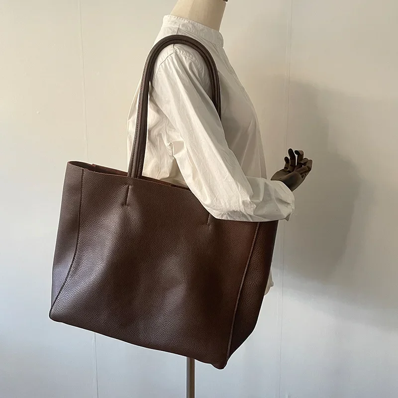 

Luxury Brand Shoulder Bag Tote Large Capacity Women's Bag Leather Top Layer Cowhide Crossbody Purses And Handbags