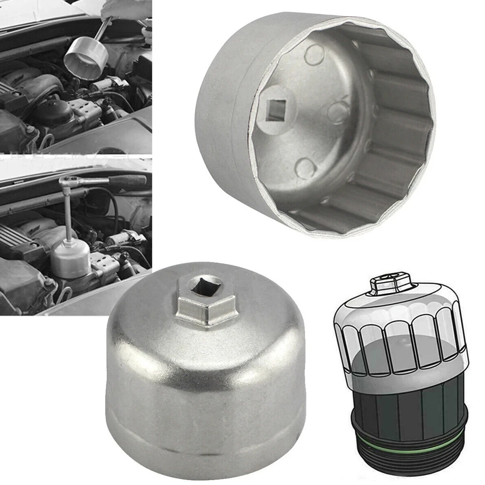 NCTNCX Ölfilterschlüssel 74mm - Aluminium Ölfilter Werkzeug Mit 14 Nuten