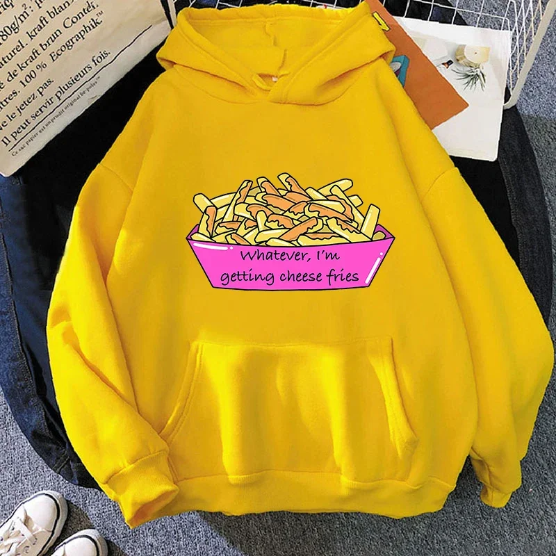 2024 Cheese Fries Mean Girls Hoodies Sudaderas Men Clothing Streetwear Male Long Sleeve Hooded Pullovers Hip Hop Tops Streetwear