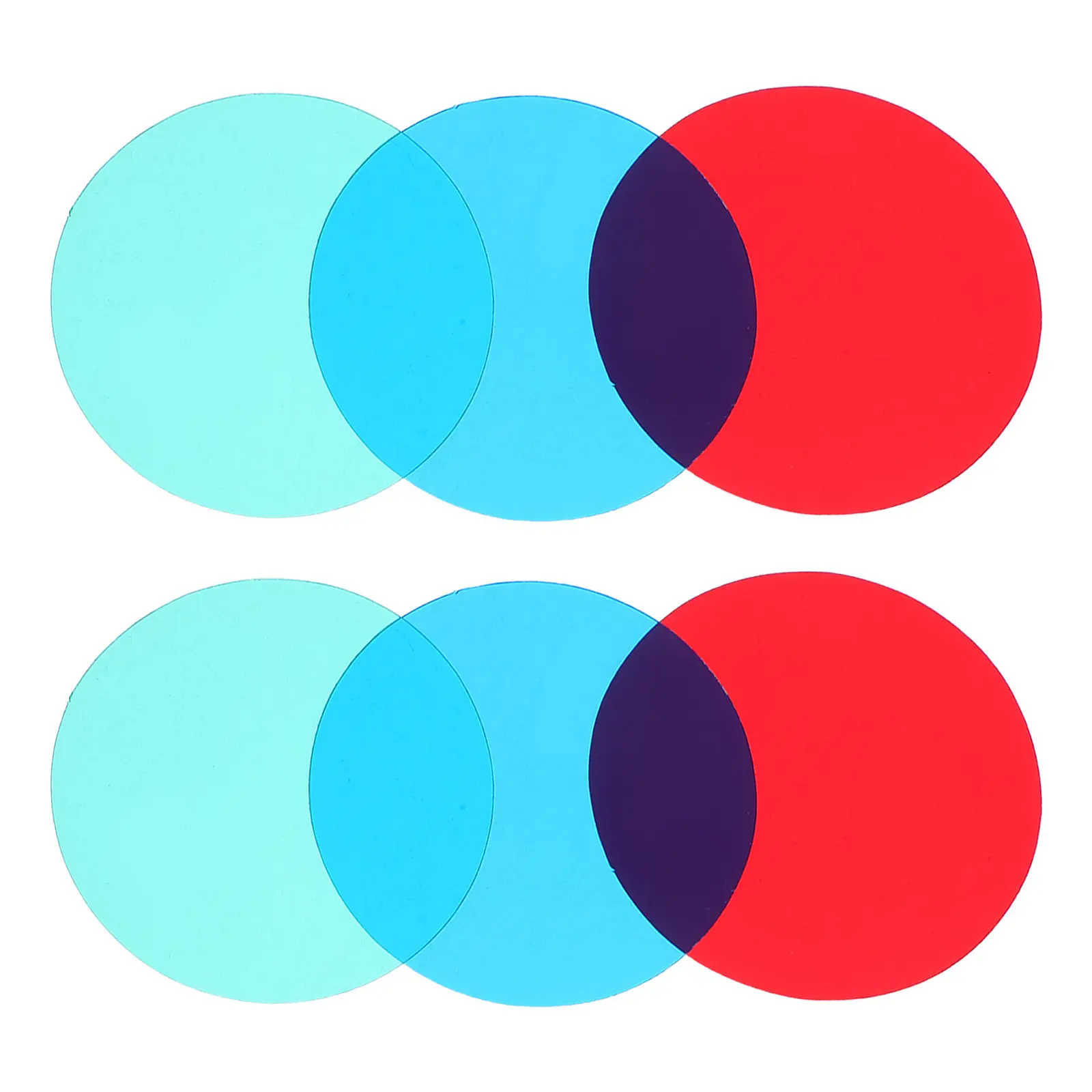 6Pcs 컬러 필터 보드 빨간색 녹색 파란색 반투명 시트 고투과성 유연한 플라스틱 시트 교실 광학 물리학