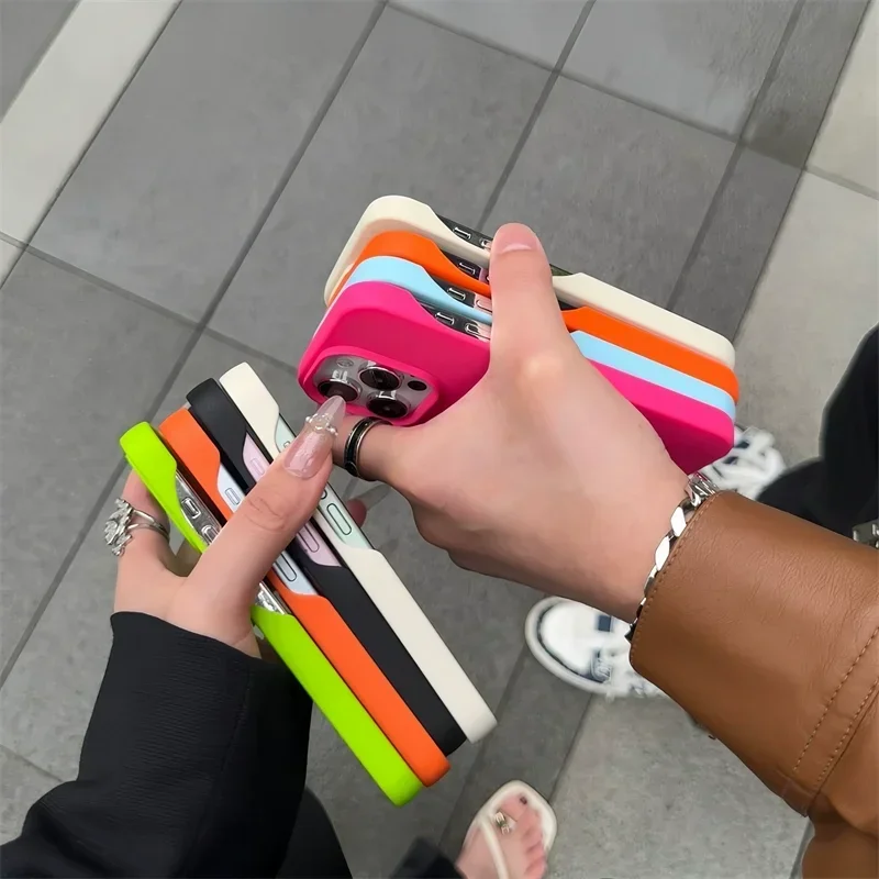 Custodia per telefono in silicone liquido morbido alla moda per iPhone 11 12 13 14 15 16 Pro Max 16 Plus Custodia antiurto con paraurti posteriore_voghion.com