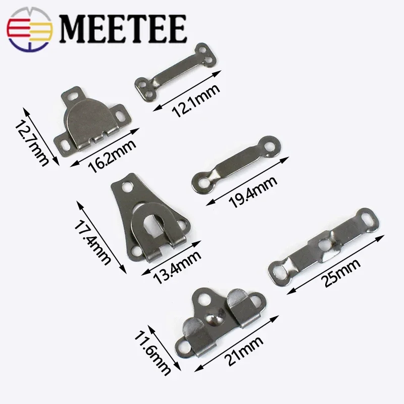 Meetee 20Sets Metal Pants Hook for Sewing Trousers Buttons Women Skirt Belt Buckle Suit Coat Garment Hooks Clasp DIY Accessories garment hooks