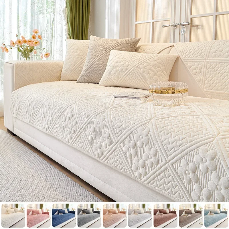 Floral Pattern Thicken Sofa Cover Universal Soft Velvet Sofa Cushion Non-slip Couch Towel Mat For Living Room Four Seasons 1PC sofa cover sofa cushion sofa towel