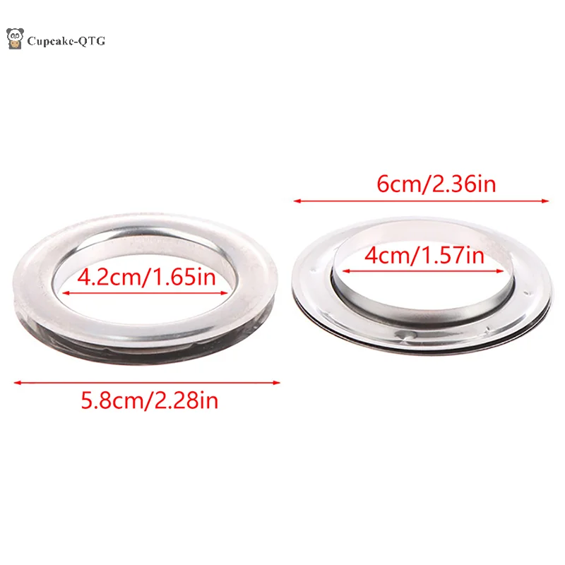10/30/60Pairs 4cm Round Hole Silver Metal Rings For Curtain Grommet Top Room Decor Hanging Curtain Metal Eyelets Accessories curtain grommets