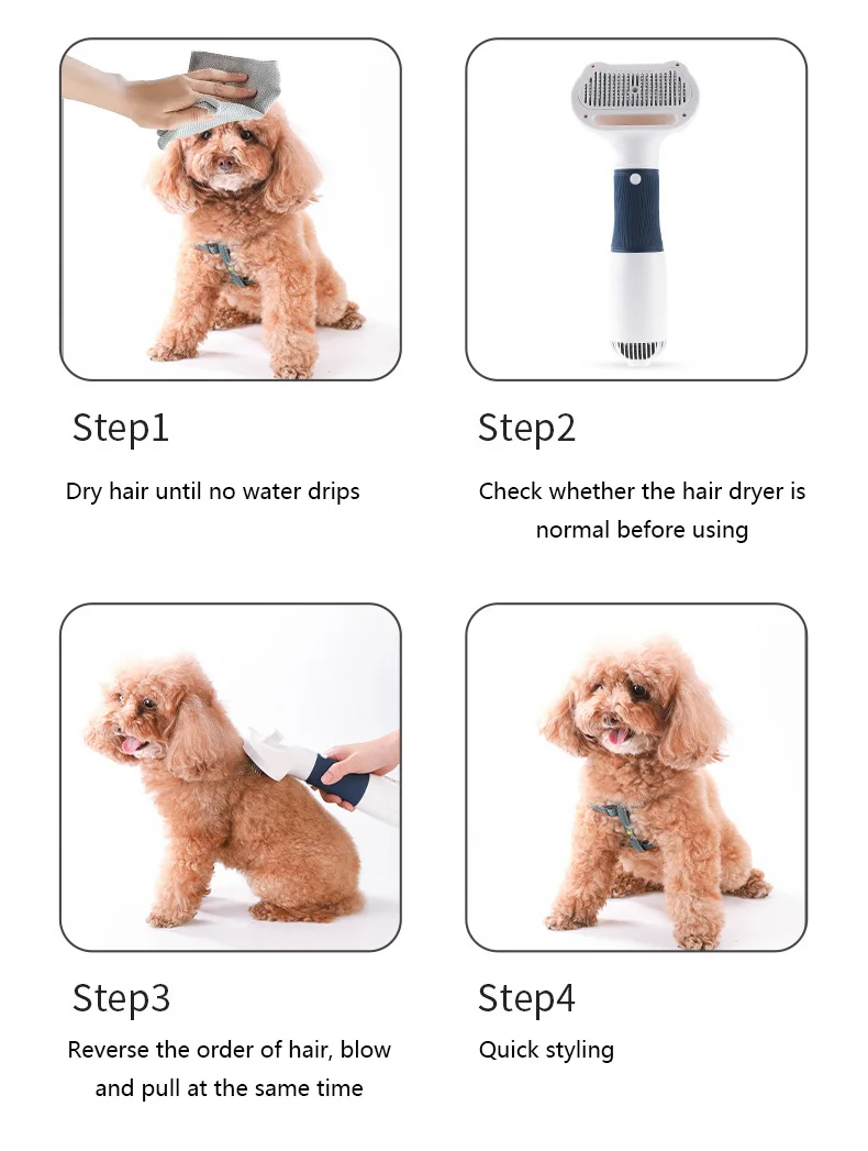 Sèche-cheveux professionnel pour chiens : Têtes interchangeables, séchage rapide et doux - 2025 - Vêtement et accessoires pour chiens - Doglovedesign