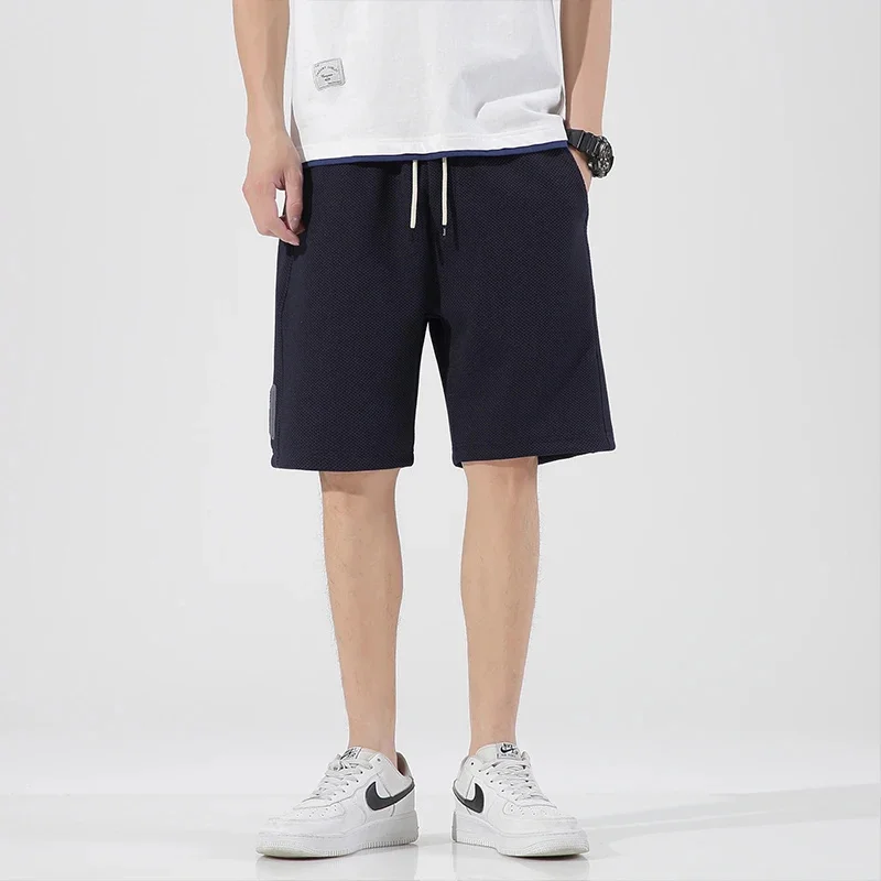 thumbnail image 1 of Pantalones cortos blancos para hombre 2024, de verano, transpirables, de color liso, para correr, 1 of 5