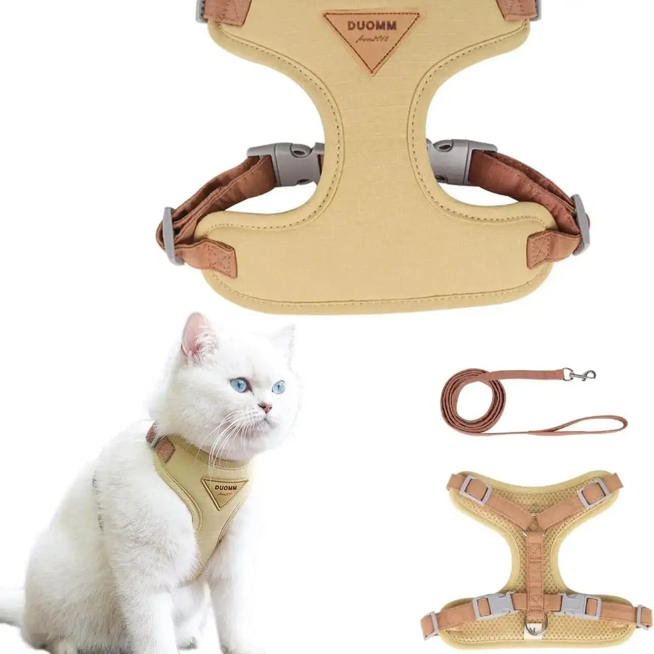 Accessoires de promenade pour chatons et chiots : ensemble harnais et laisse tendance pour petits chiens et chats, harnais respirant et résistant pour chatons._voghion.com