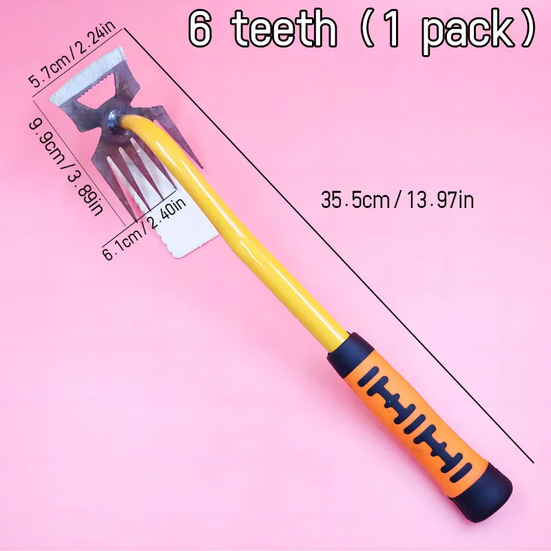 Weeding rake uprooting tool Garden rake root removal manganese steel trumpet hand-held loosening and digging vegetables