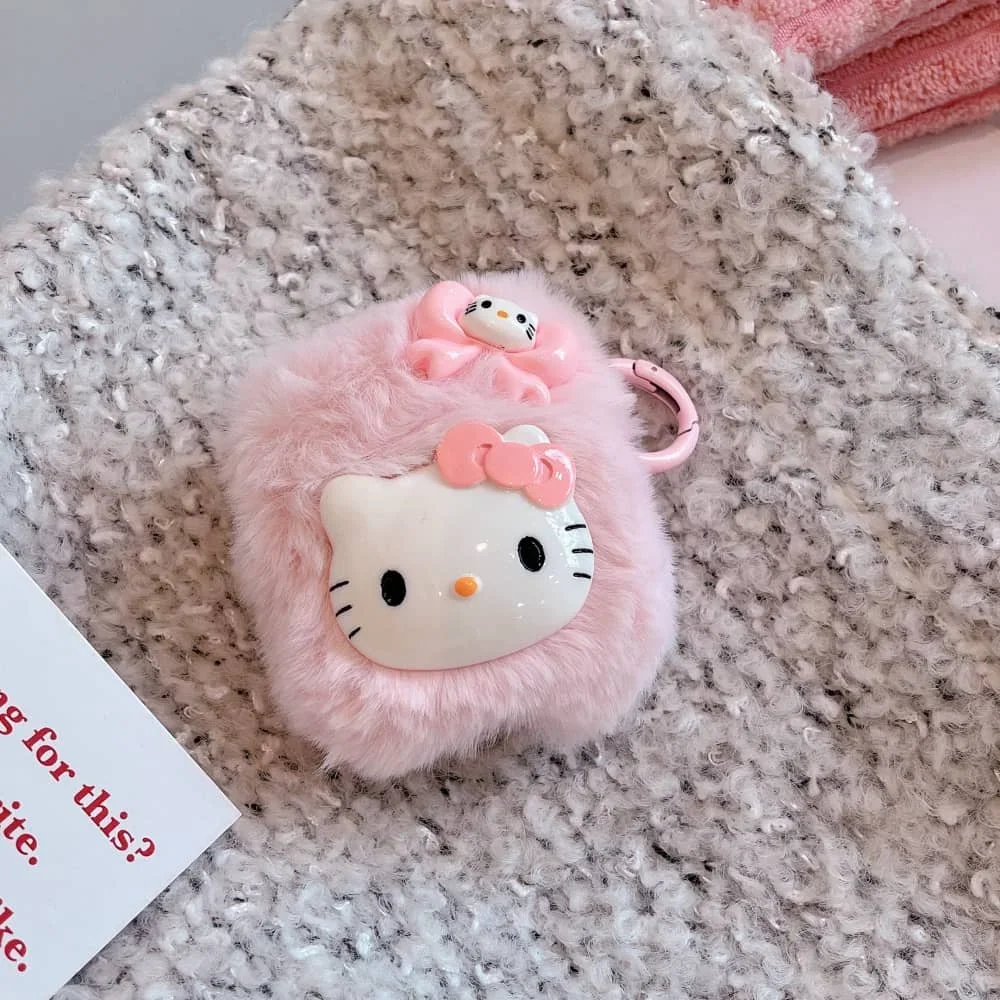 Earphone Case for AirPods Pro 2rd Cute Cartoon Anime Hello Kitty Headphone Cases for Air Pods 1 2 3 Soft Plush Protective Cover
