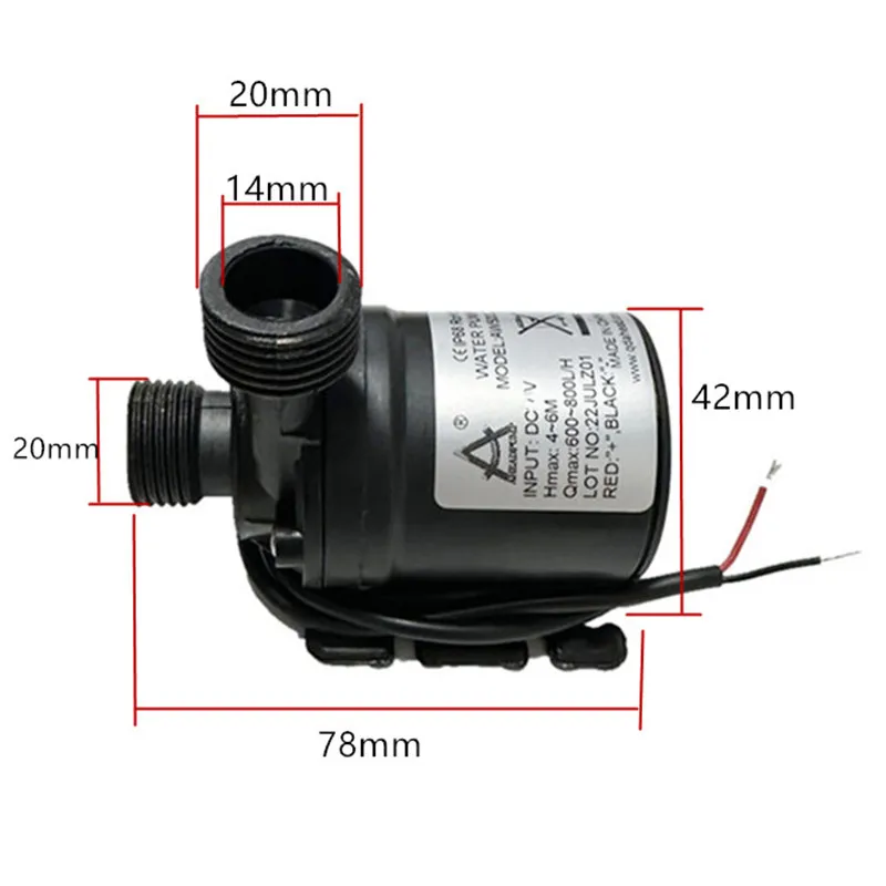 Super Quiet DC Brushless Pump 12V/24V 800L/H Quick Connector Aquarium Circulation Pump Waterproof Solar Submersible liquid transfer pump submersible booster pump