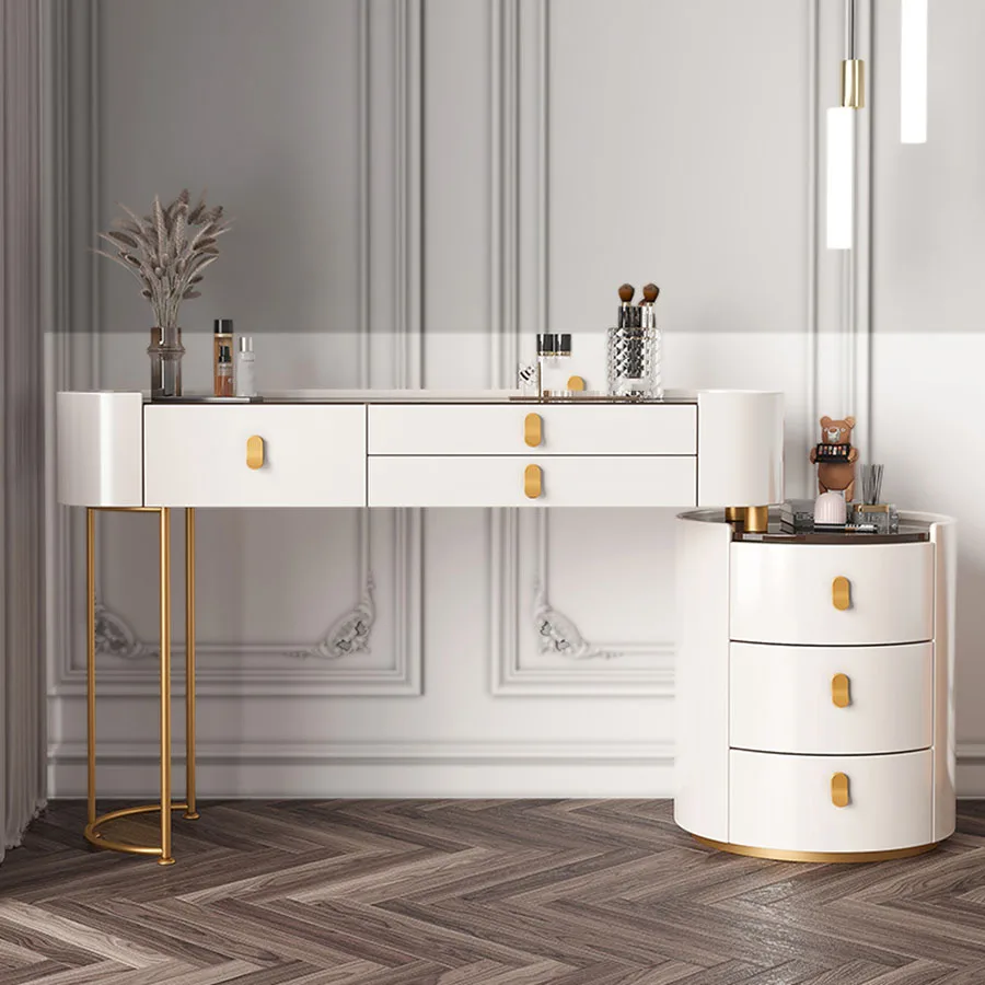 Luxury Vanity Table Italian Europe Design Long Tall Minimalista Elegante Decor Night Stand Comò Scrivania Kommode Room Furniture