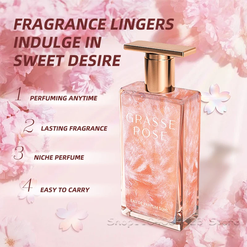 50ML Perfume Women Grasse Rose Eau De Parfum Spray Long Lasting