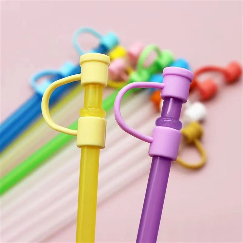 12Pcs Christmas Silicone Straw Cover Cap for Stanley Cup, 7-8mm Reusable  Cute Pink Drinking Straw Topper Accessories, Portable Protector Plugs