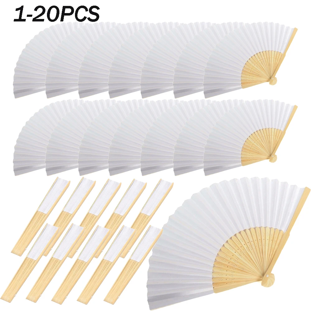 White Folding Paper Hand Fan White Folding Bamboo Fan Bamboo White Paper Fans Decorative