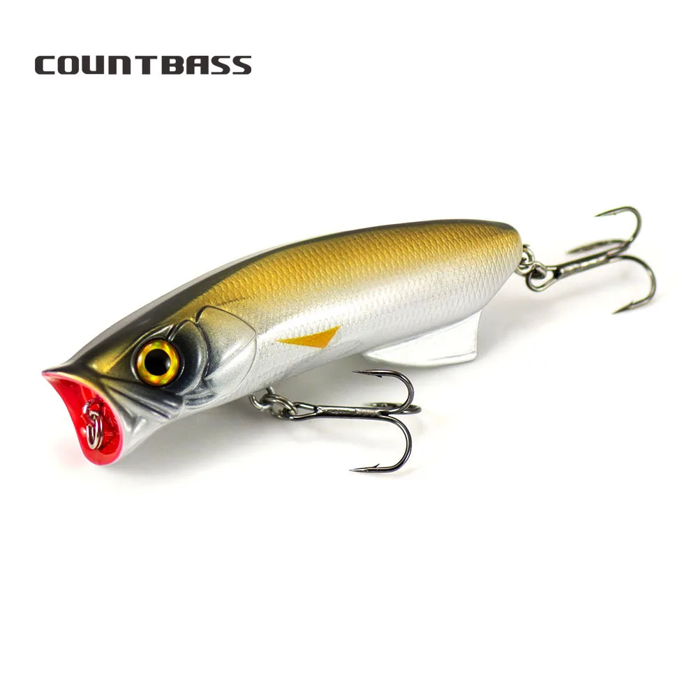 Countbass Topwater Lure 80mm 3-5/32" 12g 27/64 oz. Floating Fishing Hardbait Popper Surface Leurres Plug Wobbler