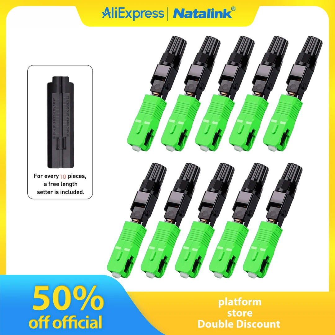 Connecteur rapide en fibre optique SC APC intégré de Natalink pour FTTH, adaptateur de coupleur froid réutilisable en fibre optique de fusion, outils de connexion.