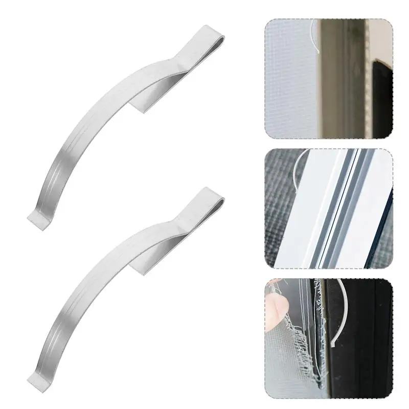 30pcs Window Screen Clips Tension Spring Corner Window Screen Holding Tension Spring Clips Stainless Steel for Windows