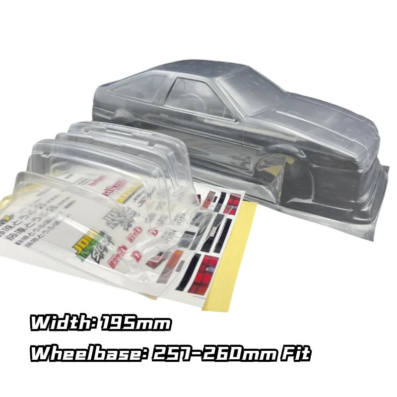 1/10 AE86 LEVIN 2DR Drift RC PC Body Shell 195mm Width 260mm