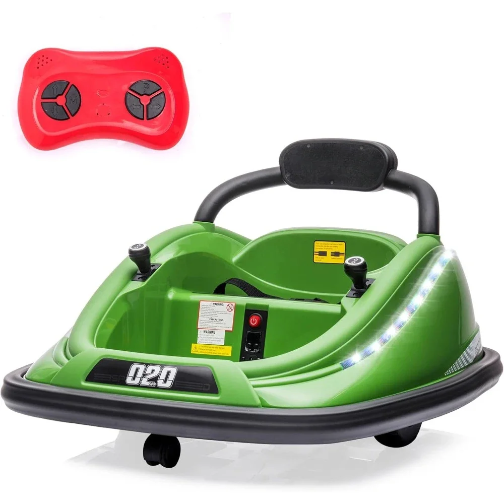 Electric Bumper Car for Toddler & Kids, 12V 2-Speed Electric Car for Kids with Parent Remote Control, Music, LED Lights