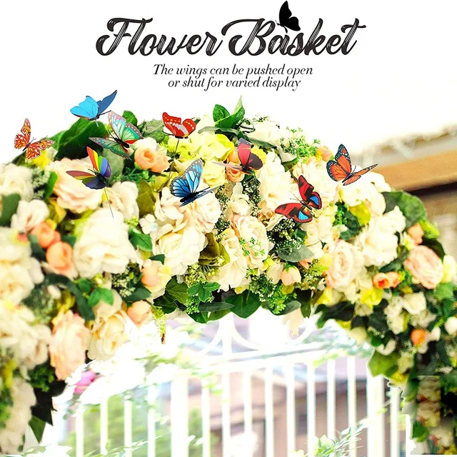 Pillangó Tétek 1 Db Kültéri Udvar Ültetvényes Virág Edényágy Kerti Dekoráció Pillangók Szitakötő Dekorációk, Fémen - Image 3