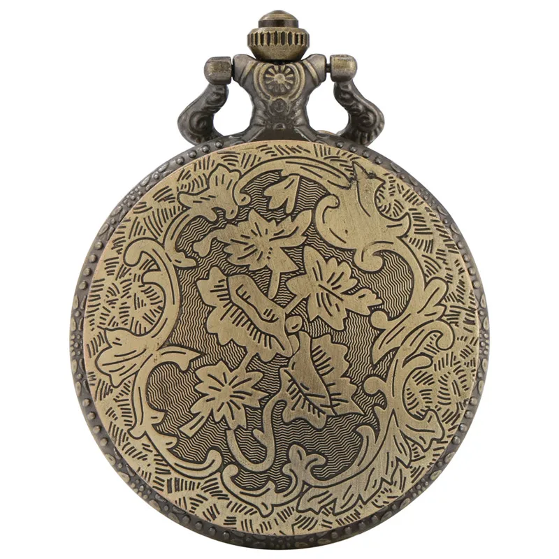 Retro Pocket Watch Traditional Chinese Zodiac Style 3D Dragon Analog Quartz Movement Pendant Necklace Chain Birthday Gift