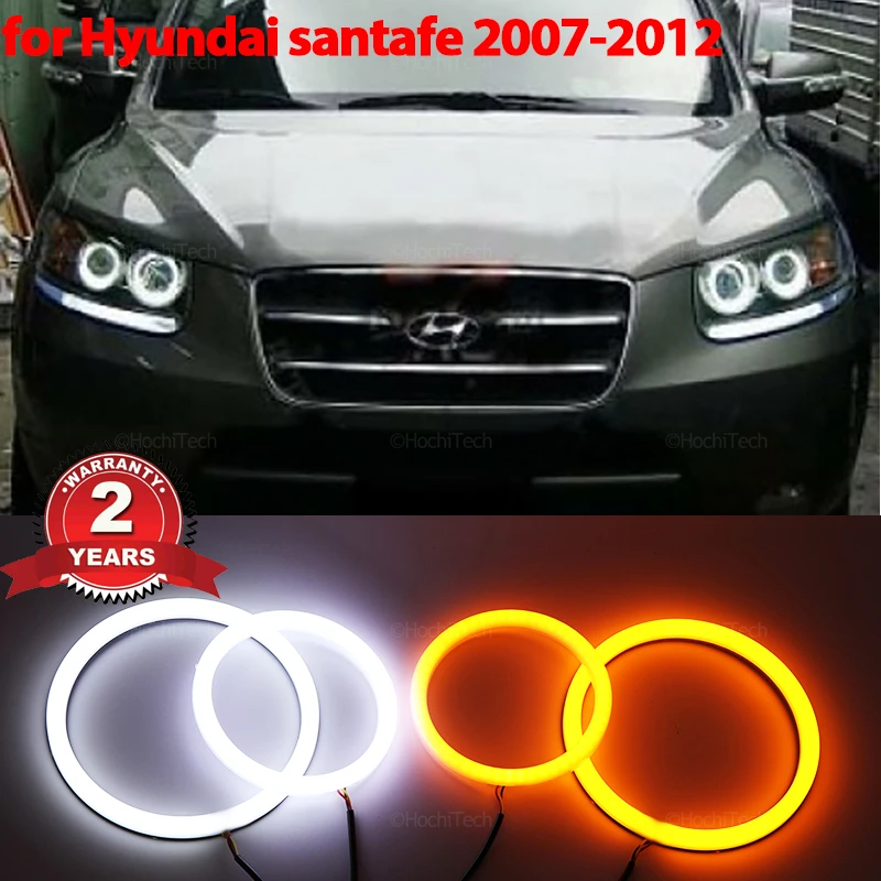 

Cotton LED Angel Eyes Kit Halo Ring Headlight Lamps For Hyundai Santa Fe santafe 2007-2012 Ultra Bright Refit turn signal light