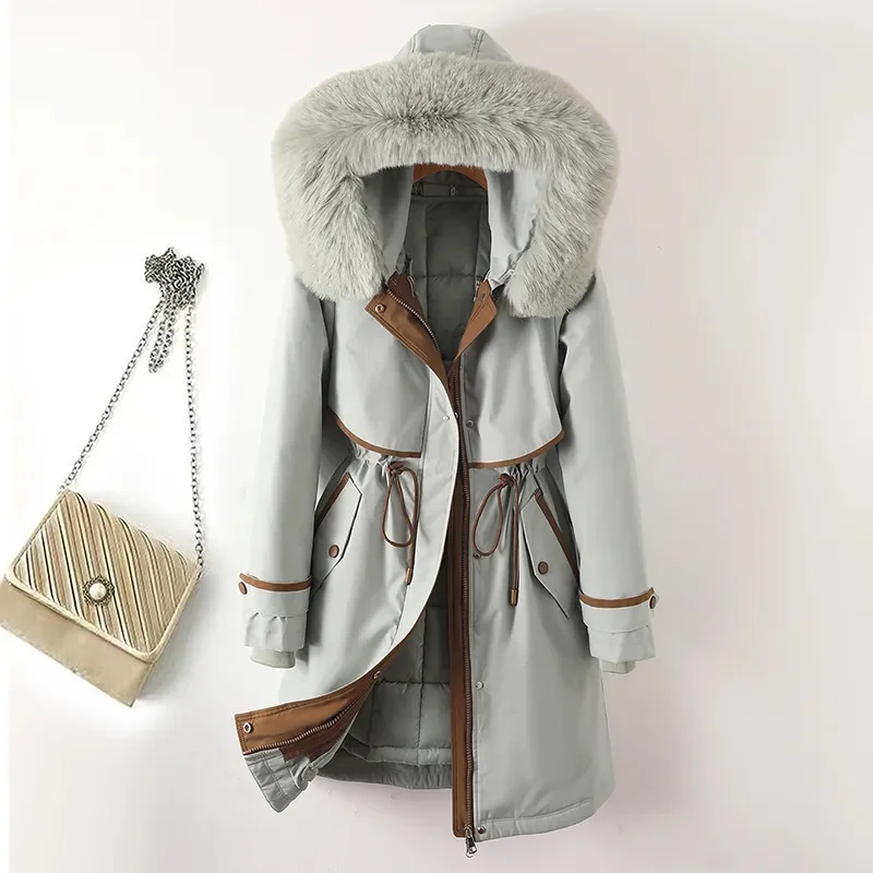 

Pai Overcome Women 2023 New Winter Cotton-Padded Jacket Coat Female Detachable Liner Cotton Coat Thickened Warm Winter Outerwear