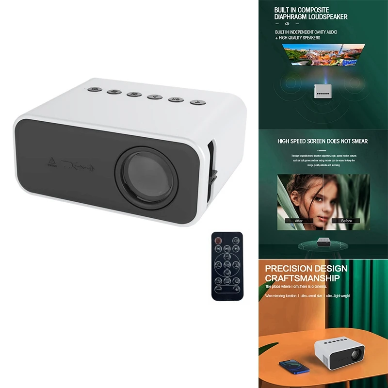 

Portable Mini Projector Home Theater Media Player Cinema Wireless Mulitscreen Projector For Iphone Android Durable - UK Plug