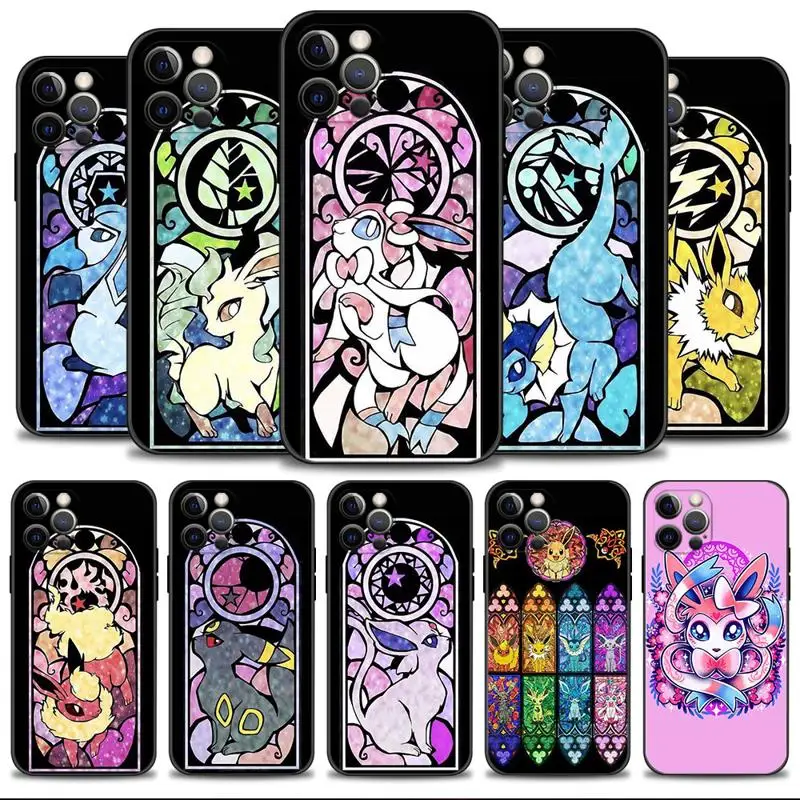 Custodia Per Telefono Per Apple Iphone 15 14 13 12 11 Pro Max 13 12 Mini Xs Max Xr X 7 8 Plus Cover Pokemon Family Eevee Umbreon Sylveon