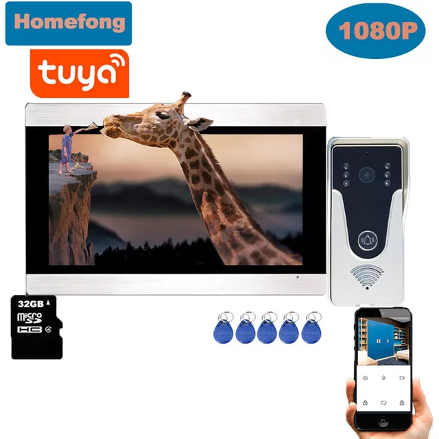 Homefong 7"  RFID Touch Screen Video Door Phone Home Intercom with Lock Unlock Tuya Smart App Remote Control  1080p Doorbell 4