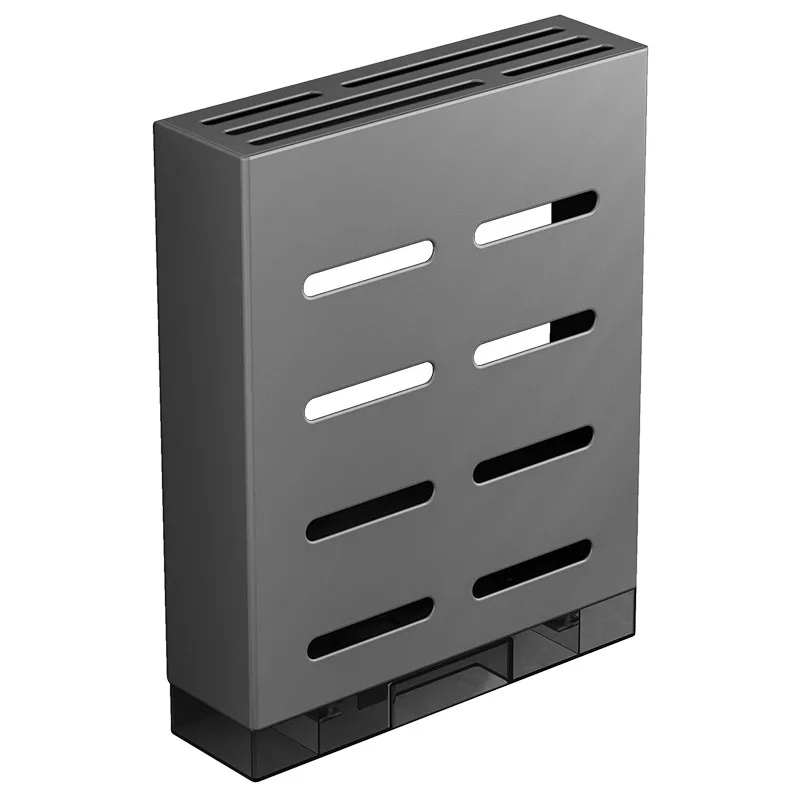 Stainless Steel Gun Ash Kitchen Kitchen Knife Holder Wall-mounted Household Chopsticks Put Knives One Drain Storage Shelf