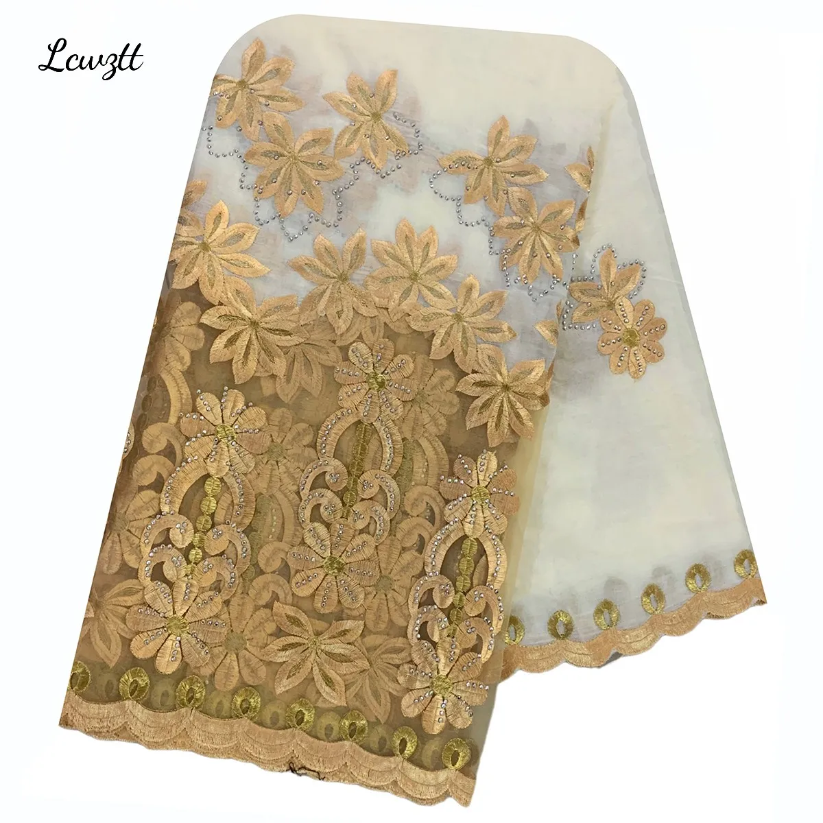 2023 Hot Sale Fashion Muslim  African Women Dubai Scarf Big Size Embroidery Cotton splicing with Net Women Hijab Scarf  Sc-80