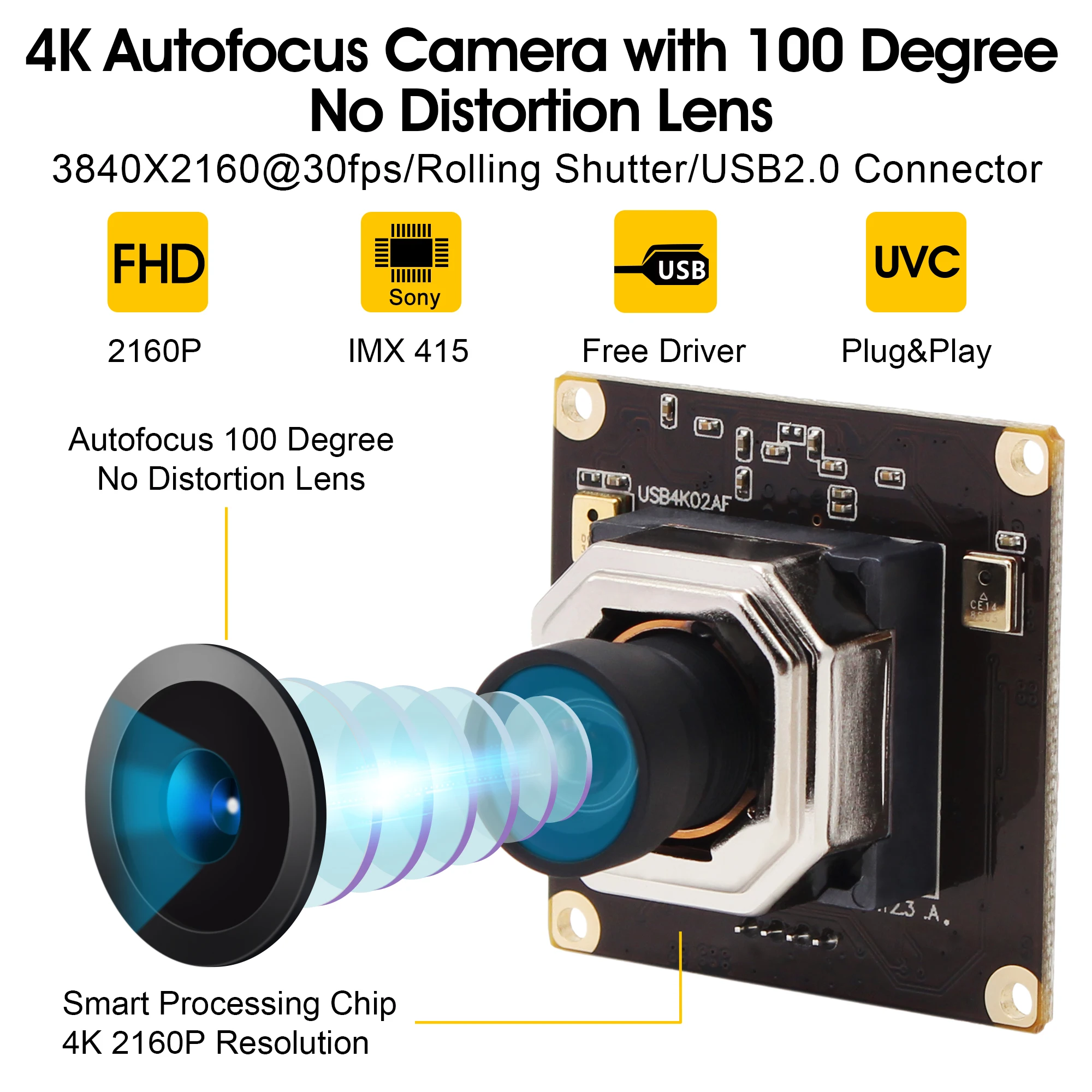 4k USBカメラ ELPオートフォーカス 100度歪みのないレンズ LED Amazon.co.jp: 4k USBカメラ ELPオートフォーカス 100度歪みの