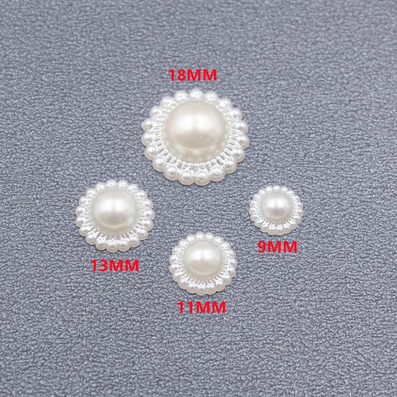 Lvory Half Round Lmitation Pearl plastic beads imitation pearl beads 50Pcs 9-18mm Plastic Flatback Loose Beads for Jewelry Making Diy Crafts Decoration Accessories