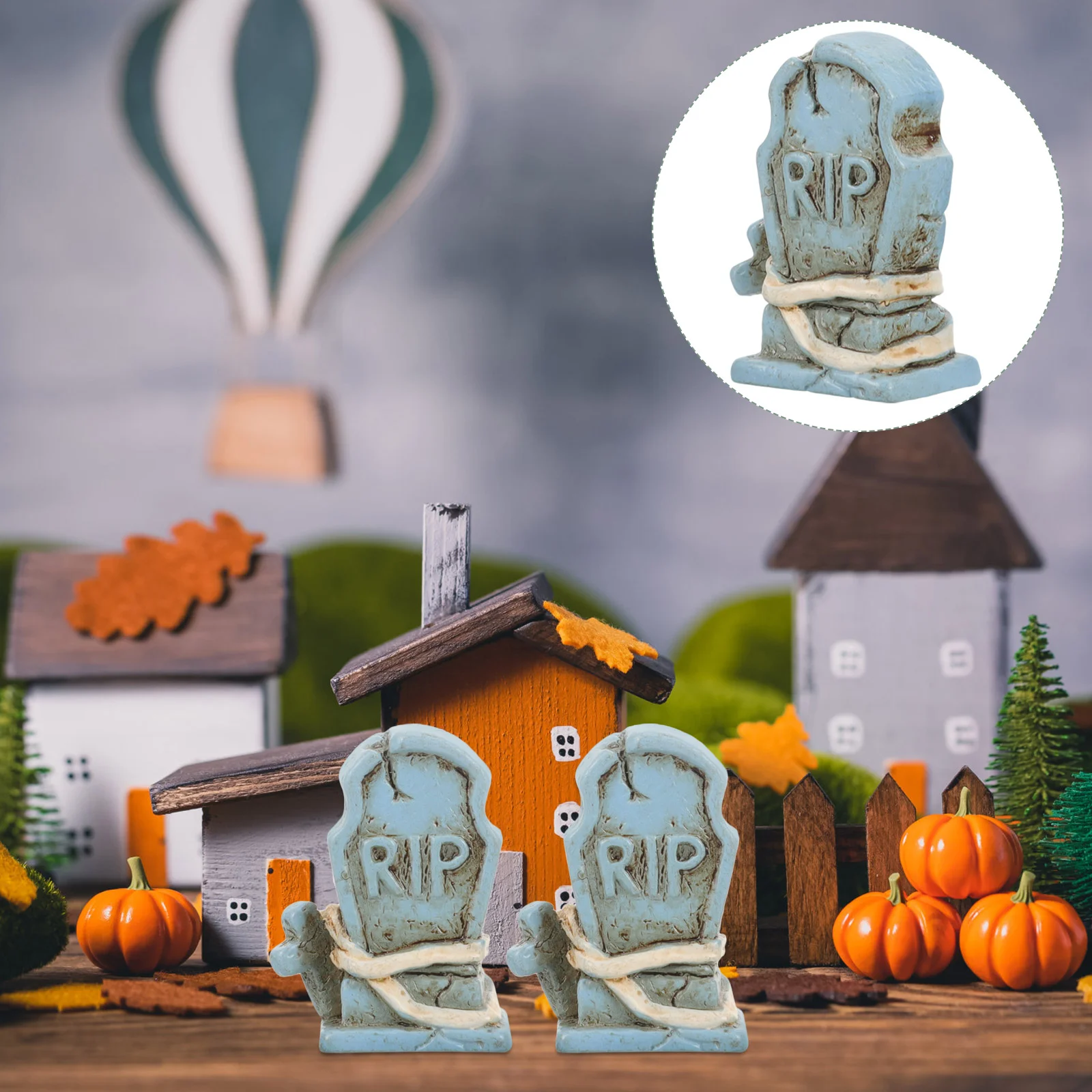 

10 Pcs Halloween Tombstone Resin Crafts Tombstones Decor Decorations Pumpkin Graveyard Headstone Props