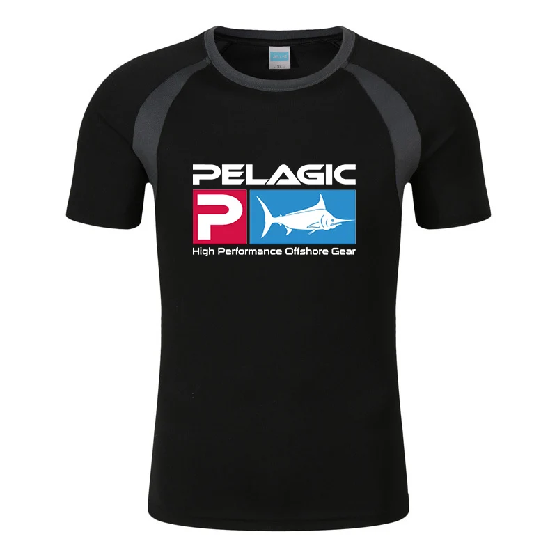 

2023 New Pelagic Fishing Logo Sport Gym Jerseys Fitness Shirt Running Men's Eight Color Short Sleeves Breathable Sportswear