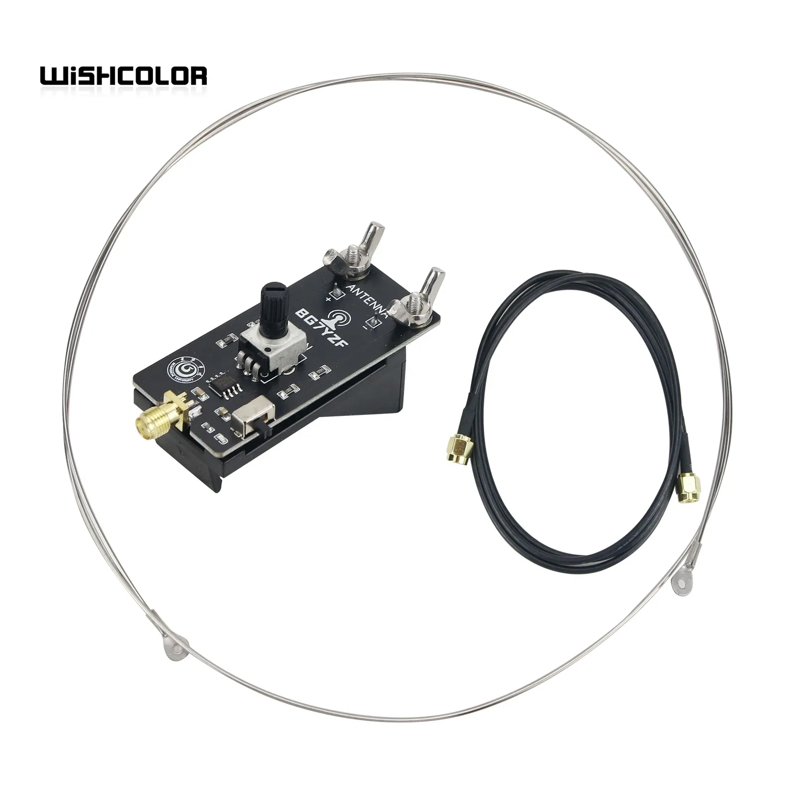 Wishcolor NE592 Active Antenna Small Loop Antenna Shortwave Loop Antenna SDR Antenna for Amateur Radio