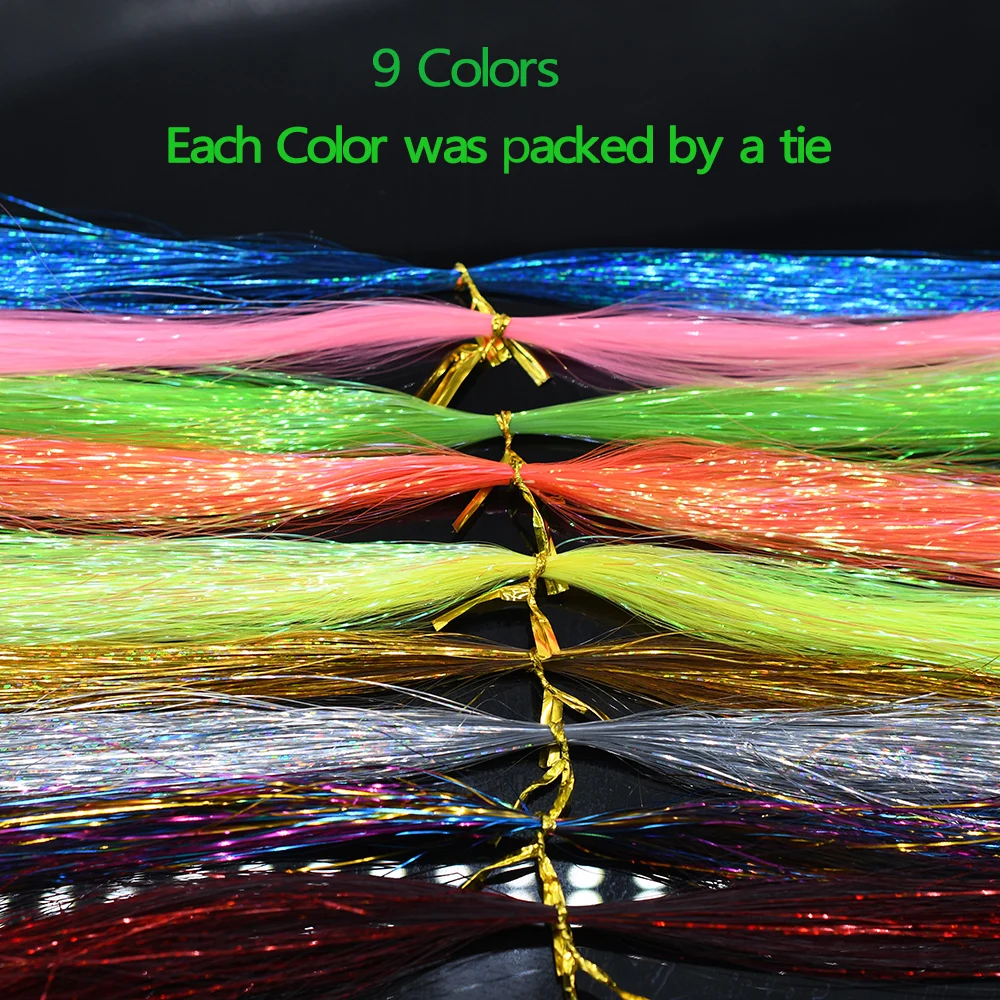 MNFT 5Packs Colorful Crystal Flash Tinsel Flashabou Fly Tying Material Bait  Lure Making