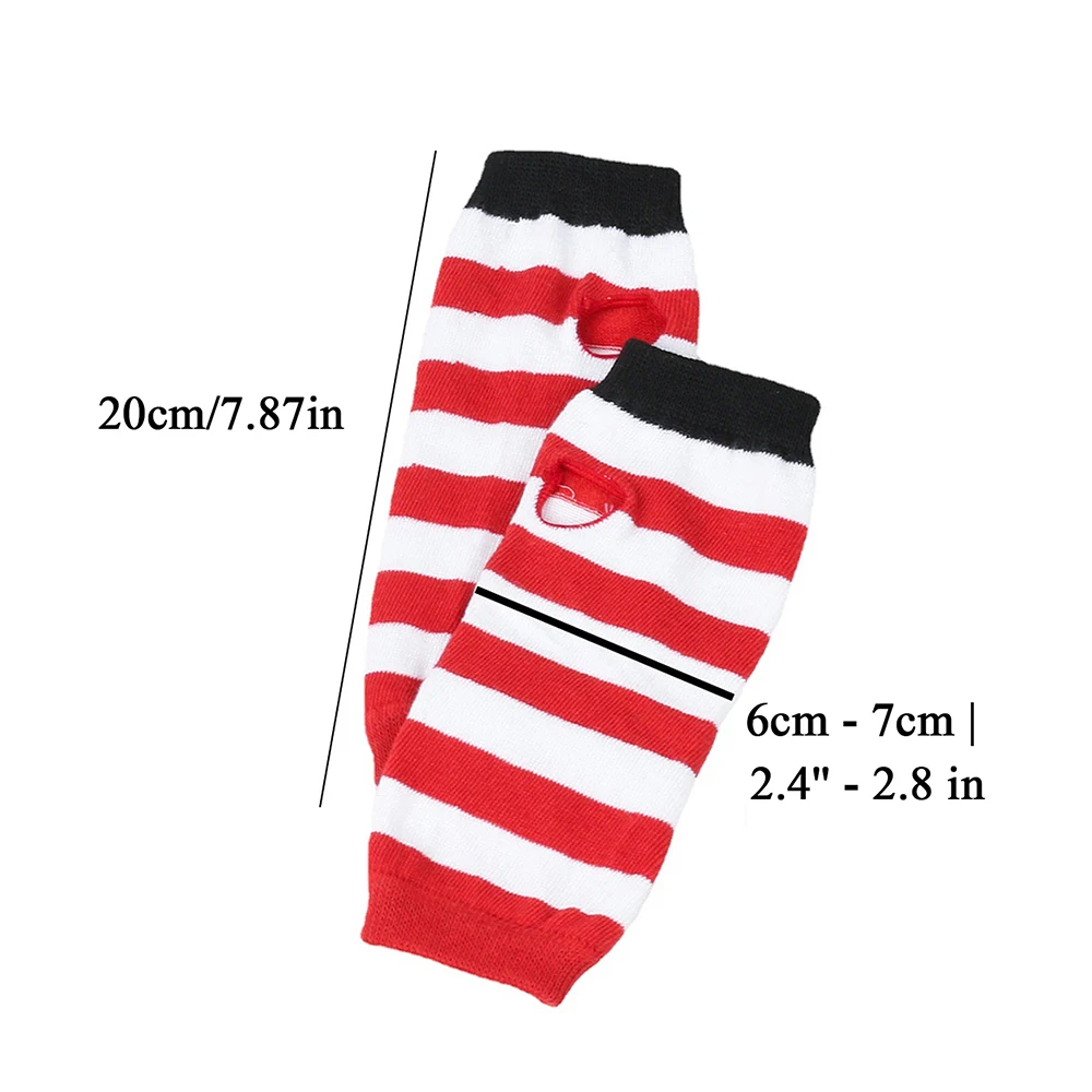 Fingerless Gloves Set Arm Warmer High Long Socks Over Knee Women Striped High Cylinder Polyester Casual Neutral Anti Friction