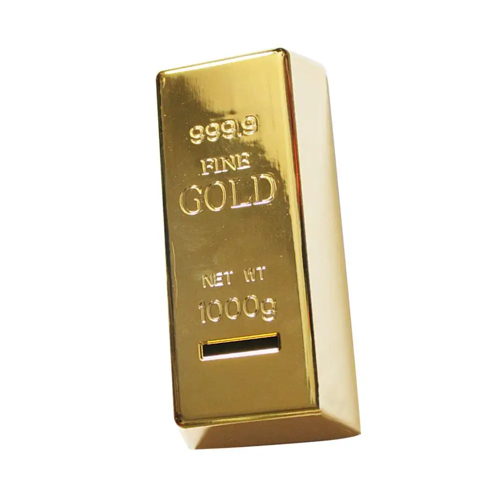 Gold Bars Brick Piggy Bank Child Gold-brick Money Saving Pot High Quality Kids Coin Jar 6