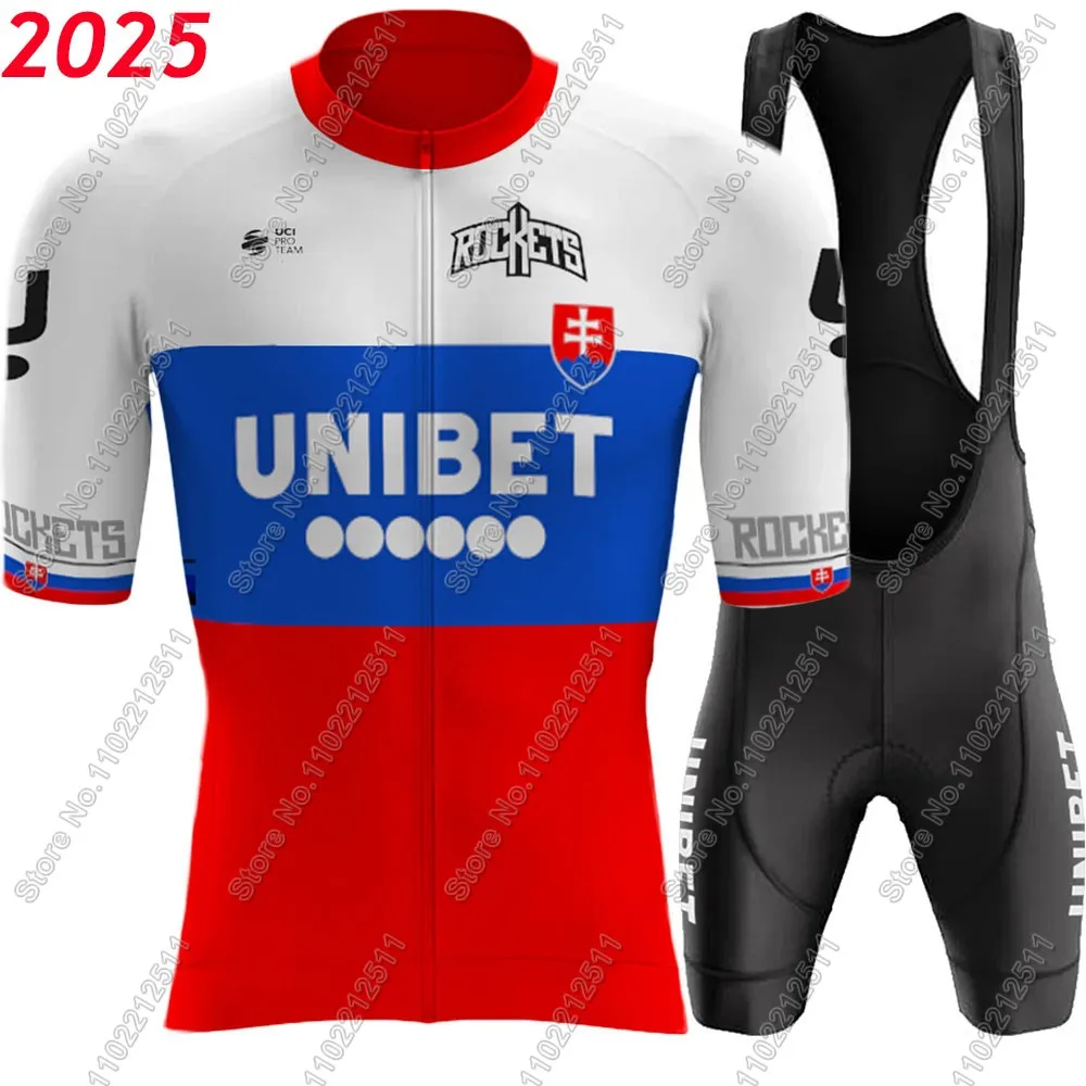 Slovakia Unibet Tietema Rockets Team Cycling Jersey Set Mens Clothing Road Bike Suit Mountain Bicycle Shirt Bib Shorts MTB