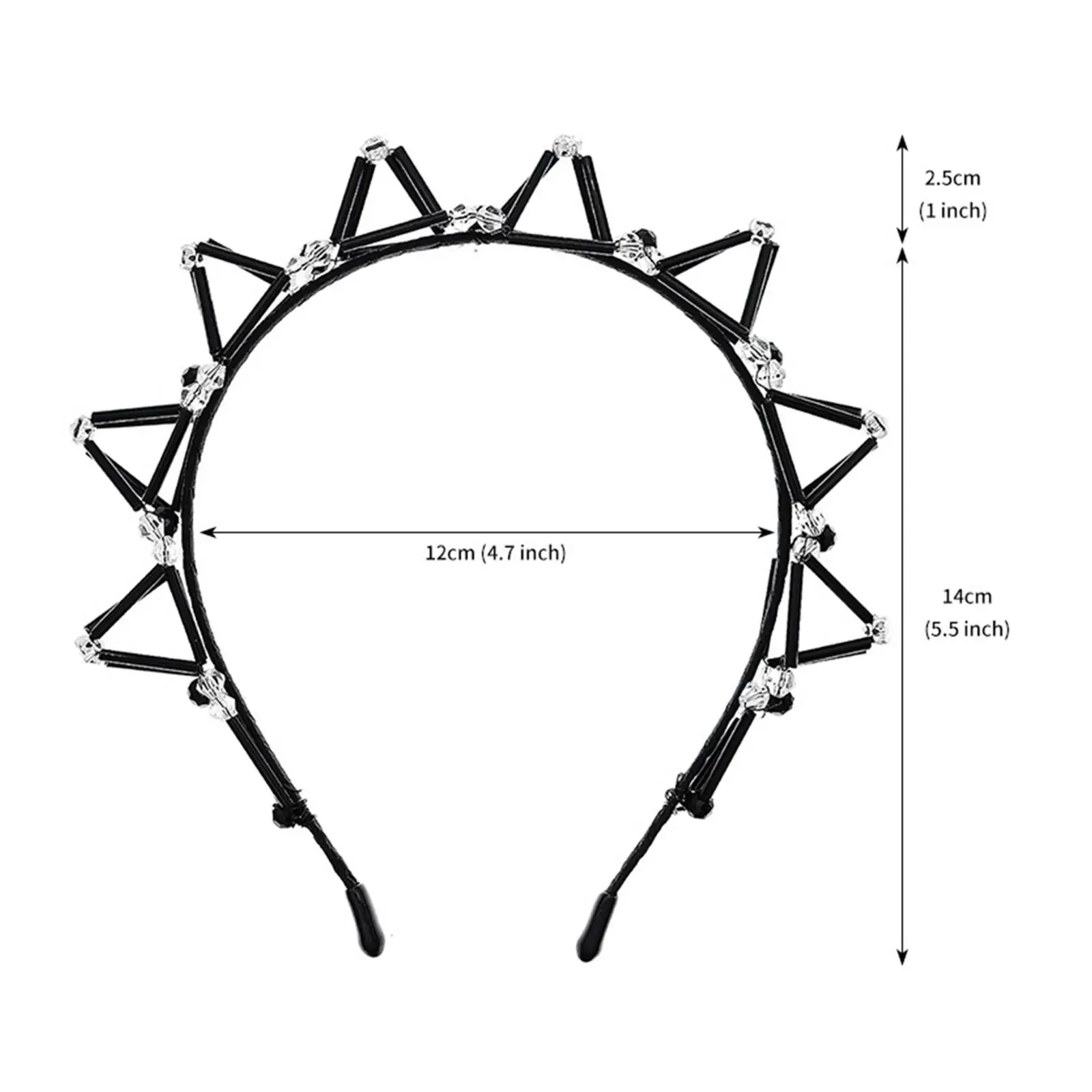 Women`s Black Crown Headdress Dress Up Costume Accessories Hairband Headband Wedding Stage Performance