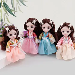 BJD – poupée à 13 articulations mobiles, 6 pouces, 16cm, maquillage, robe à la mode, jouet d'anniversaire pour filles, 1/12 