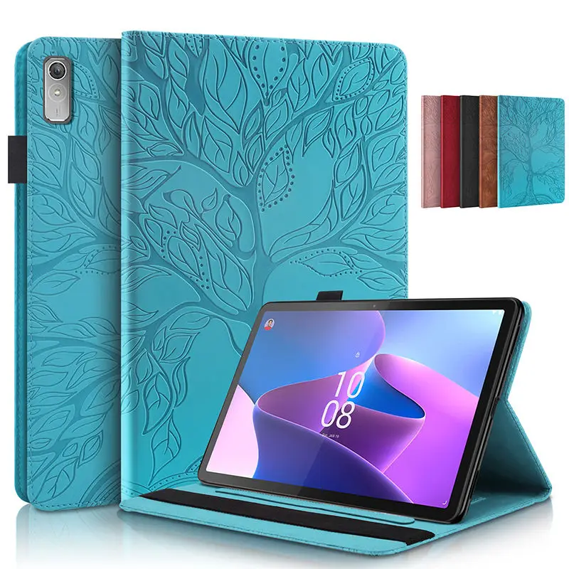 

For Lenovo Tab P11 2nd Gen 11.5 Case 2022 For XiaoXin Pad Plus 2023 11.5" TB350FU TB350XC Cover Tablet Embossed Tree Stand Coque